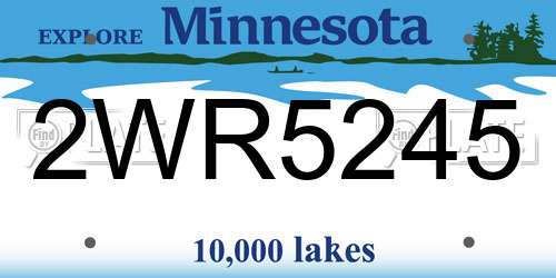 2WR5245 Minnesota License Plate