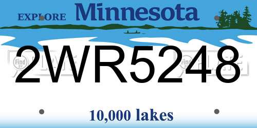 2WR5248 Minnesota License Plate