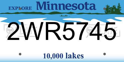 2WR5745 Minnesota License Plate