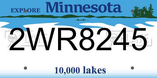 2WR8245 Minnesota License Plate