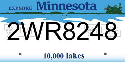2WR8248 Minnesota License Plate