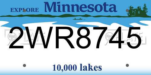 2WR8745 Minnesota License Plate