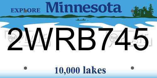 2WRB745 Minnesota License Plate