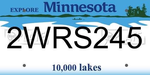 2WRS245 Minnesota License Plate