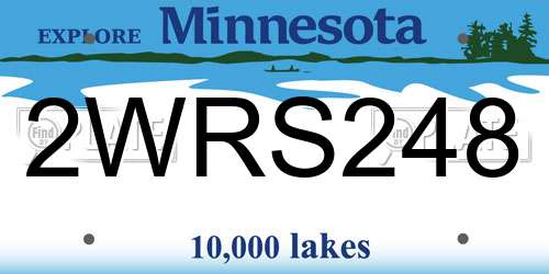 2WRS248 Minnesota License Plate