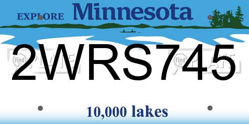2WRS745 Minnesota License Plate