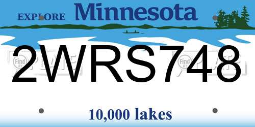 2WRS748 Minnesota License Plate