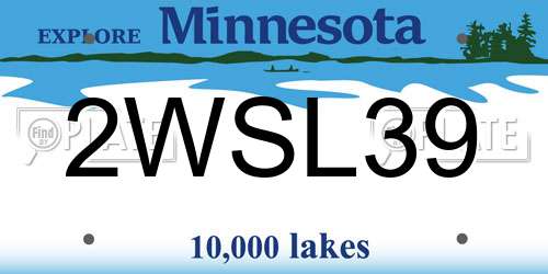 2WSL39 Minnesota License Plate