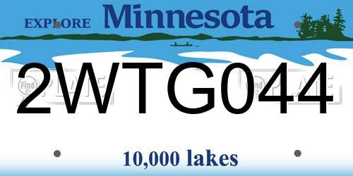 2WTG044 Minnesota License Plate
