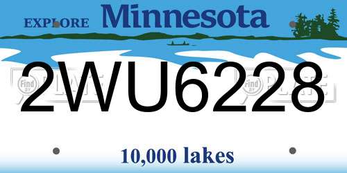 2WU6228 Minnesota License Plate