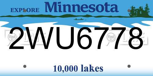 2WU6778 Minnesota License Plate