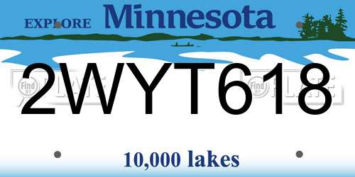 2WYT618 Minnesota License Plate