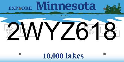 2WYZ618 Minnesota License Plate
