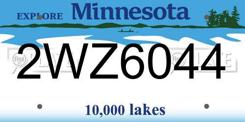 2WZ6044 Minnesota License Plate