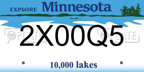 2X00Q5 Minnesota License Plate