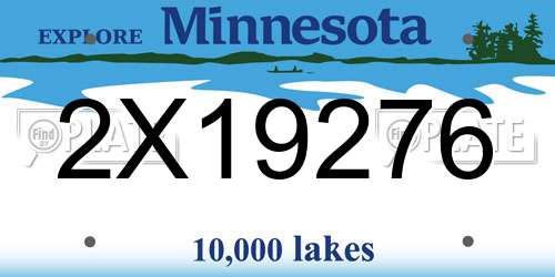 2X19276 Minnesota License Plate