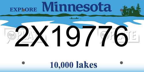 2X19776 Minnesota License Plate