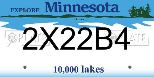 2X22B4 Minnesota License Plate