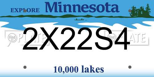 2X22S4 Minnesota License Plate