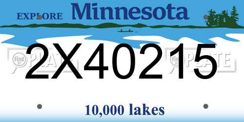 2X40215 Minnesota License Plate