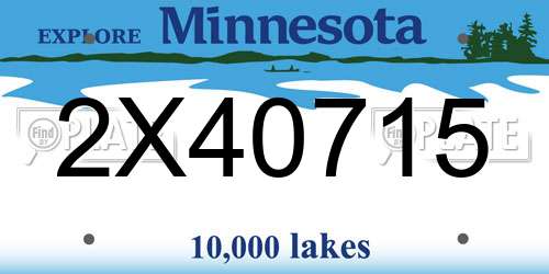 2X40715 Minnesota License Plate