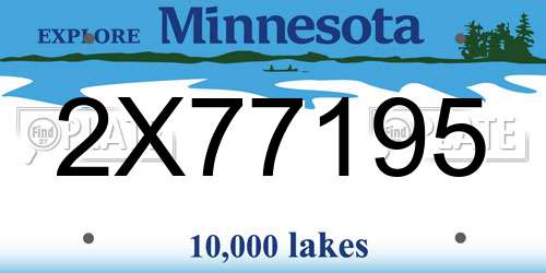 2X77195 Minnesota License Plate