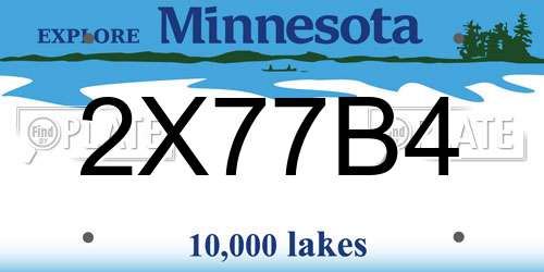2X77B4 Minnesota License Plate