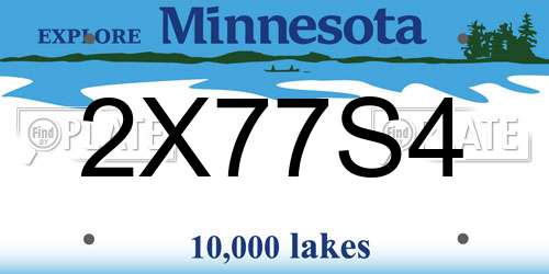 2X77S4 Minnesota License Plate