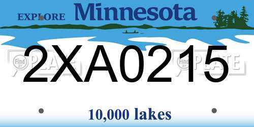 2XA0215 Minnesota License Plate