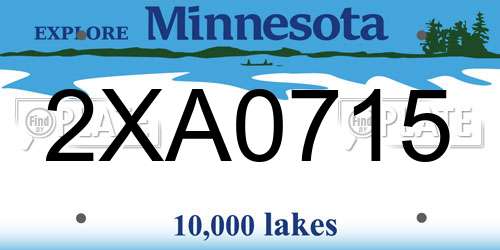2XA0715 Minnesota License Plate