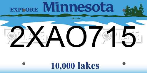 2XAO715 Minnesota License Plate