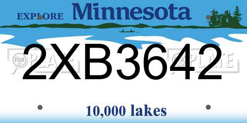 2XB3642 Minnesota License Plate