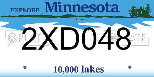 2XD048 Minnesota License Plate