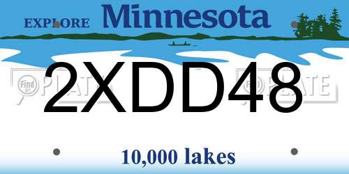 2XDD48 Minnesota License Plate