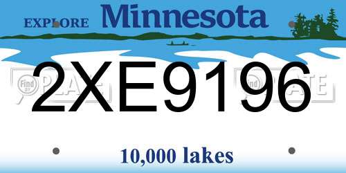 2XE9196 Minnesota License Plate
