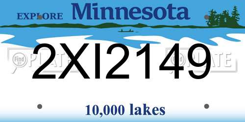 2XI2149 Minnesota License Plate