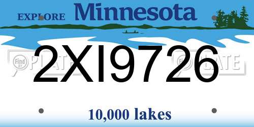 2XI9726 Minnesota License Plate