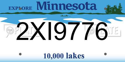 2XI9776 Minnesota License Plate
