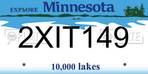 2XIT149 Minnesota License Plate