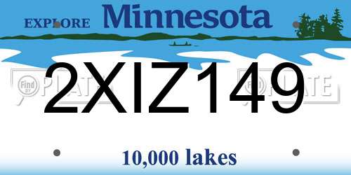 2XIZ149 Minnesota License Plate
