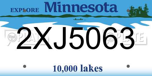 2XJ5063 Minnesota License Plate