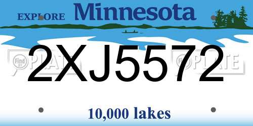 2XJ5572 Minnesota License Plate