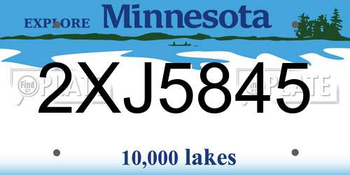 2XJ5845 Minnesota License Plate