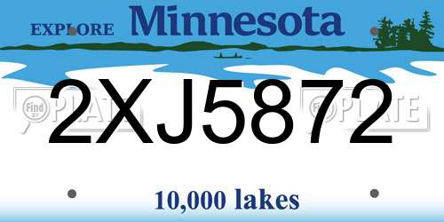 2XJ5872 Minnesota License Plate