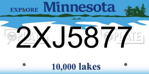2XJ5877 Minnesota License Plate