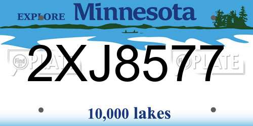 2XJ8577 Minnesota License Plate