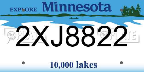 2XJ8822 Minnesota License Plate