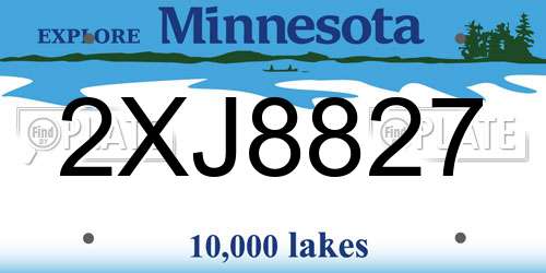 2XJ8827 Minnesota License Plate