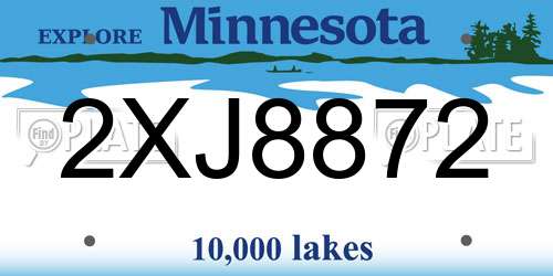 2XJ8872 Minnesota License Plate