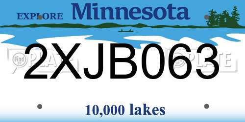 2XJB063 Minnesota License Plate
